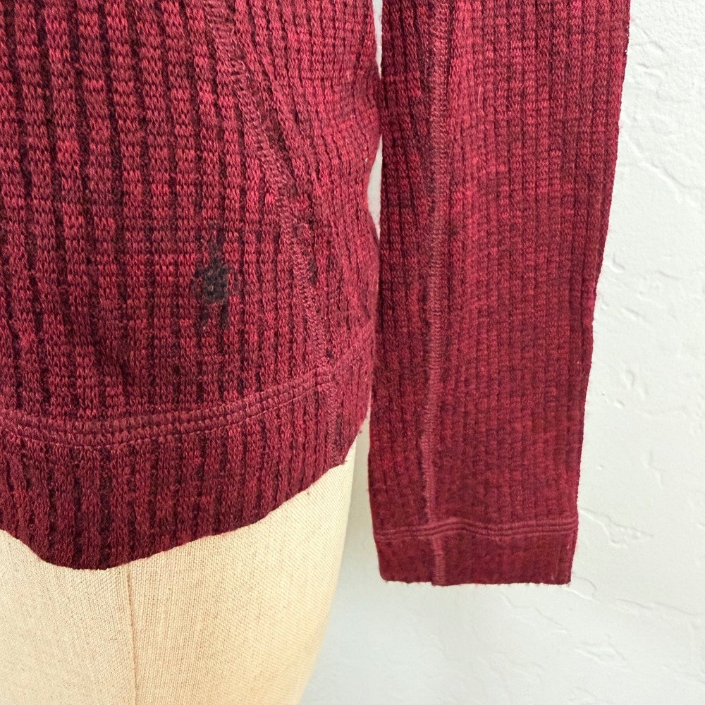 Smartwool Merino 250 Base Layer Turtleneck Top Burgundy Womens Large 100% Wool - Picture 4 of 11